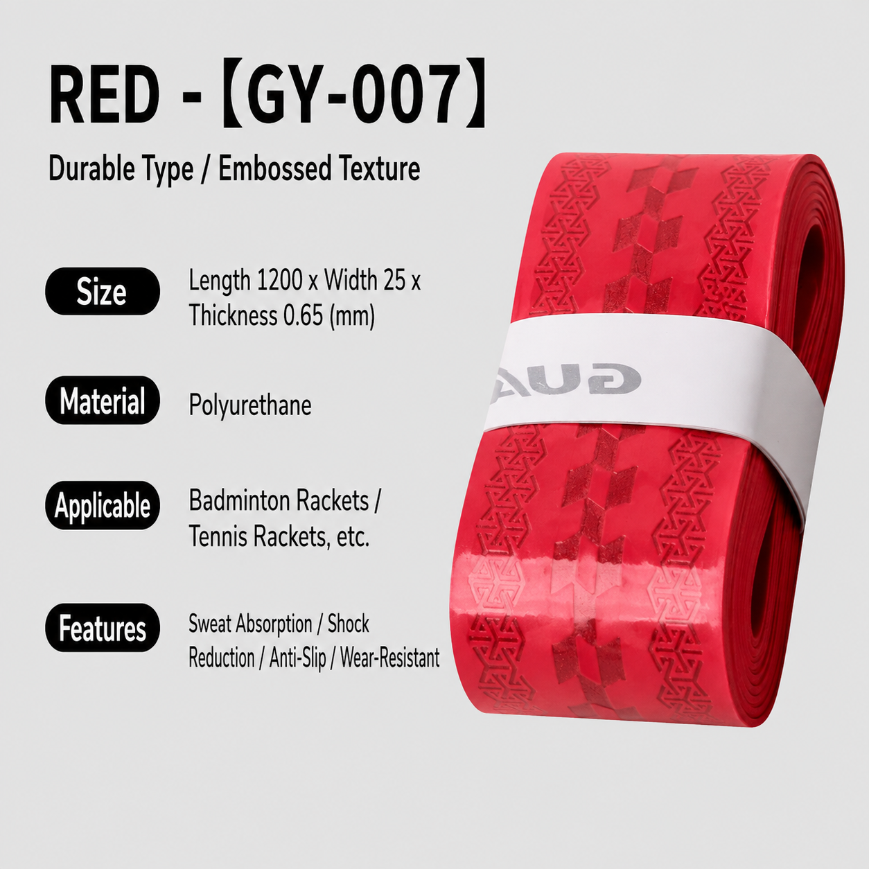 YZU ProGrip™ Sweat-Absorbing Racket Grip Tape - Pink